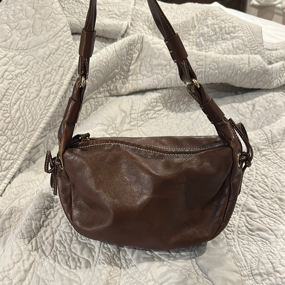 Kate Spade Brown Leather Shoulder Bag with Slouchy Design